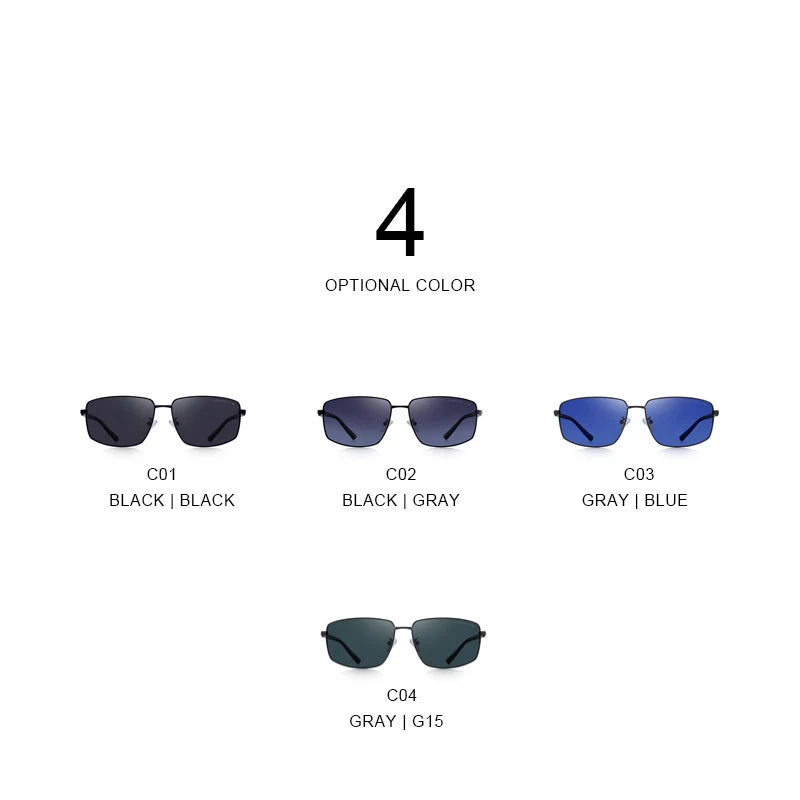 Men’s HD Polarized Rectangle Sunglasses – Model S8282