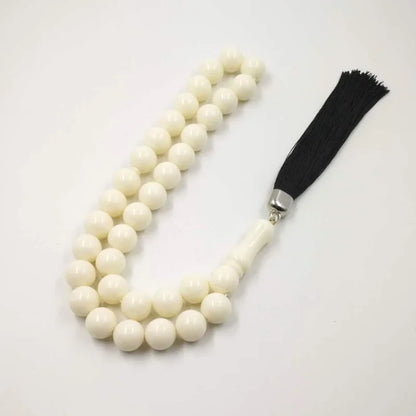 Resin Tasbih Imitation ivory color Misbaha 33 Beads white muslim man rosary Mastkhan prayer beads Islamic bracelet Eid gift