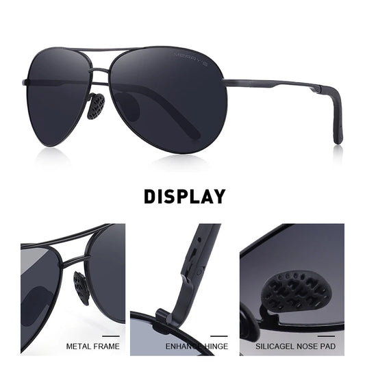Men’s Classic Pilot Polarized Night Vision Sunglasses – Model S8601