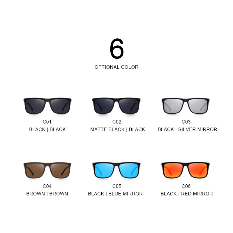 Men's Classic Square Polarized Sunglasses – Model S8250N