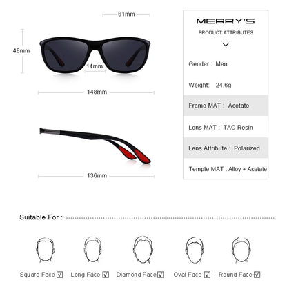 Men's HD Polarized Sunglasses for Sports Camp; Outdoor Use – UV400 Mirror Protection (Model S8310)