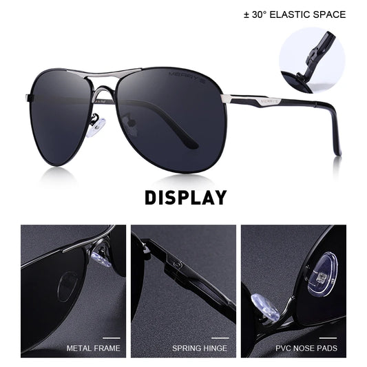 Men’s Classic Polarized Pilot Sunglasses – Model S8712N