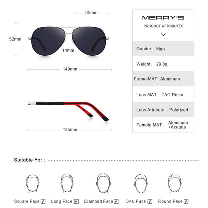 Men’s Classic HD Polarized Pilot Sunglasses – Model S8725