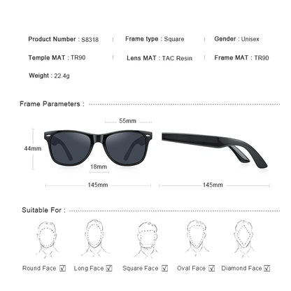 Men’s Classic Retro Square Polarized Sunglasses – Model S8318