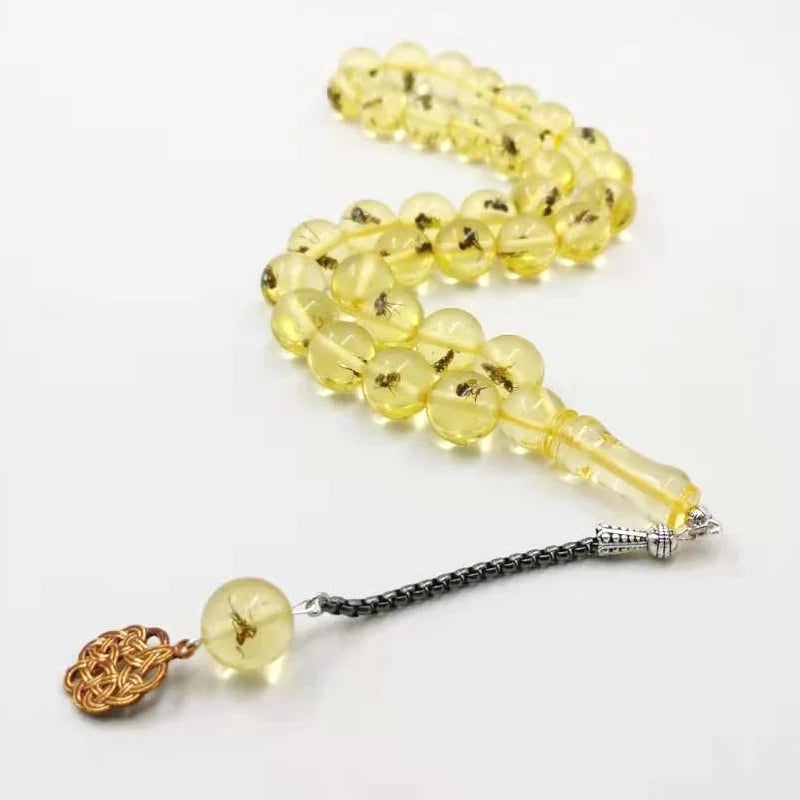 Big Size Real Insect Resin Tasbih – Unique Muslim Prayer Beads with Nature’s Touch