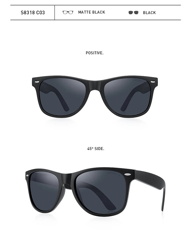 Men’s Classic Retro Square Polarized Sunglasses – Model S8318