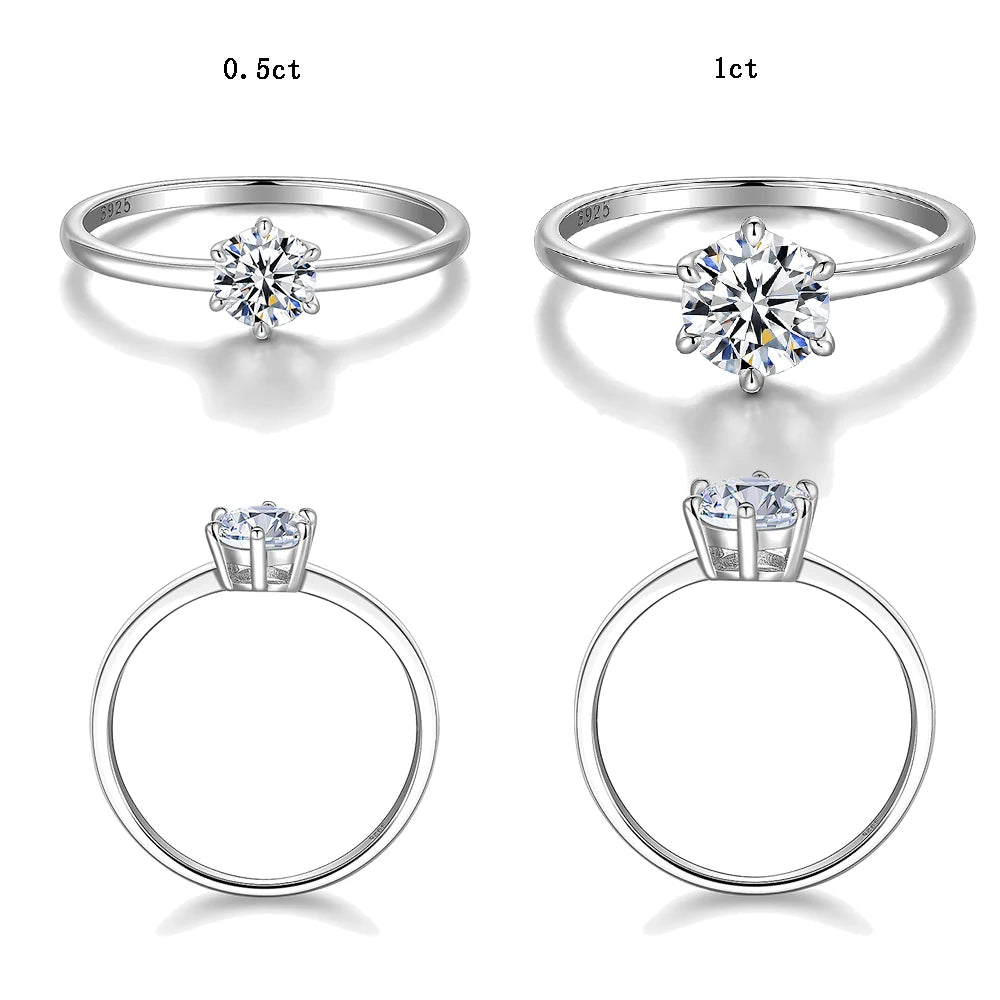 Shine Moissanite Stone Set in High-Quality s925 Silver Ring