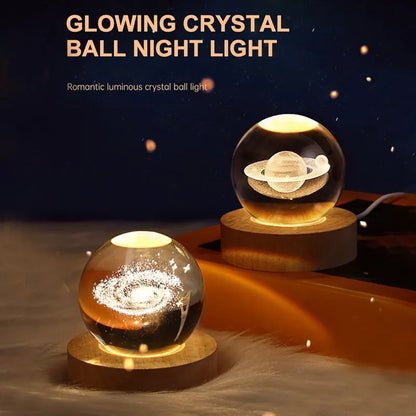 Create a Warm and Romantic Atmosphere with this Solar System Crystal Ball Night Light