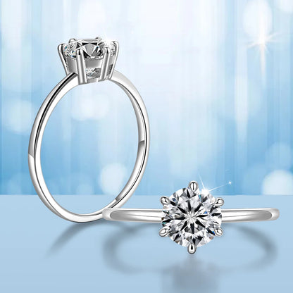 Shine Moissanite Stone Set in High-Quality s925 Silver Ring