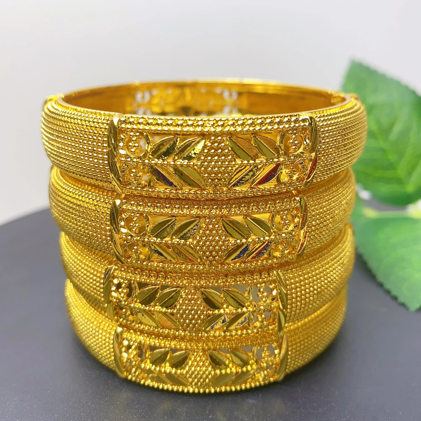 Luxury Dubai 24K Gold Color Bangles For Women