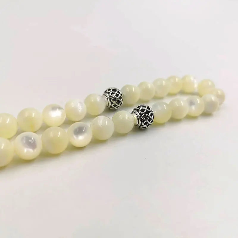 Sea Shell Tasbih – 33 Prayer Beads Islamic Bracelet | Old Fish Bone Design | Ramadan &amp; Eid Gift | Muslim Rosary for Men &amp; Women