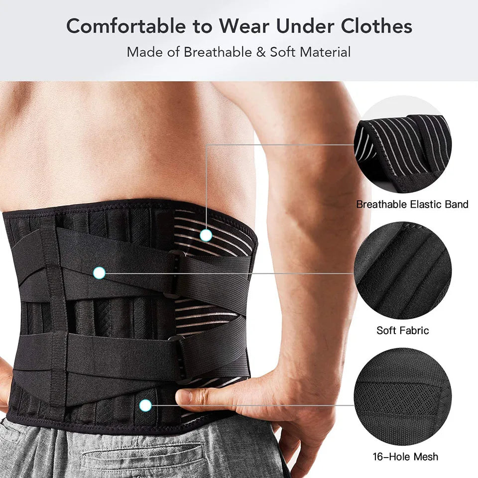 Get Relief from Lower Back Pain with the Lower Back Brace with 6 Stays Anti-skid Orthopedic Lumbar Support