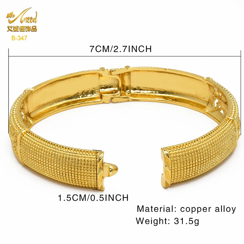 Luxury Dubai 24K Gold Color Bangles For Women