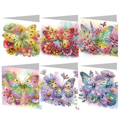6pcs DIY 5D Diamond Art Greeting Cards – Handmade Rhinestone Embroidery Kit with Envelopes | Arts & Crafts for Birthday & Special Occasions