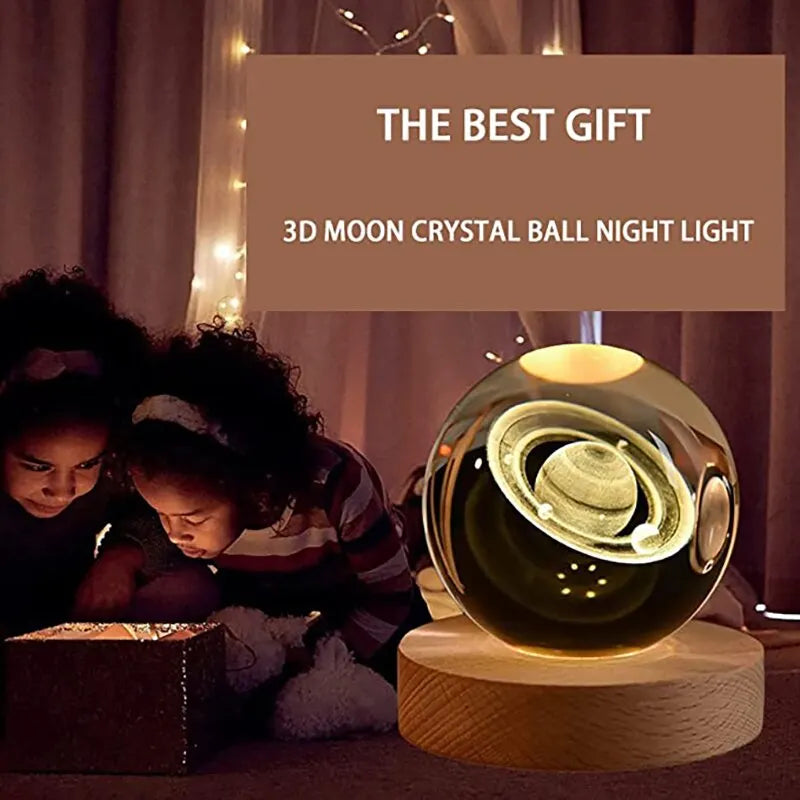 Create a Warm and Romantic Atmosphere with this Solar System Crystal Ball Night Light