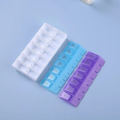 Convenient Portable Pill Case with 14 Grids for Week-Long Trips