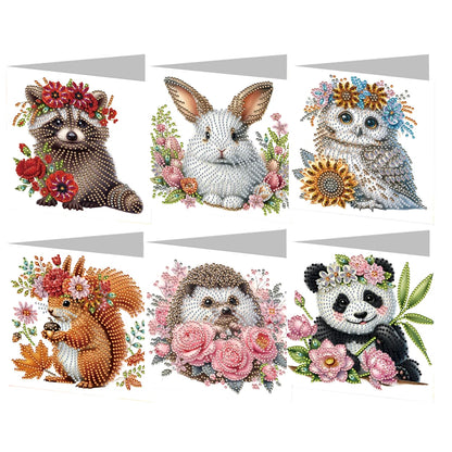 6pcs DIY 5D Diamond Art Greeting Cards – Handmade Rhinestone Embroidery Kit with Envelopes | Arts & Crafts for Birthday & Special Occasions