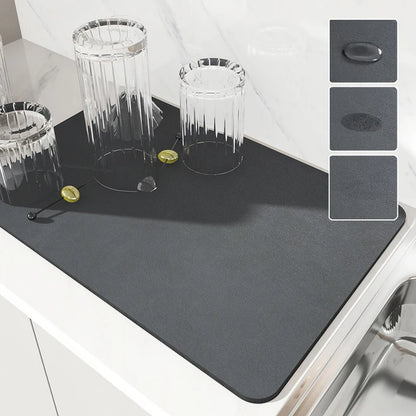 Super Absorbent Large Kitchen Mat – Quick-Dry Dish Drying &amp; Coffee Drain Pad with Non-Slip Backing