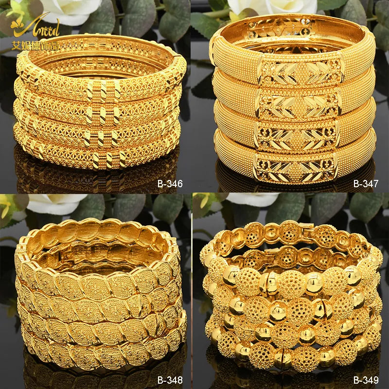 Luxury Dubai 24K Gold Color Bangles For Women