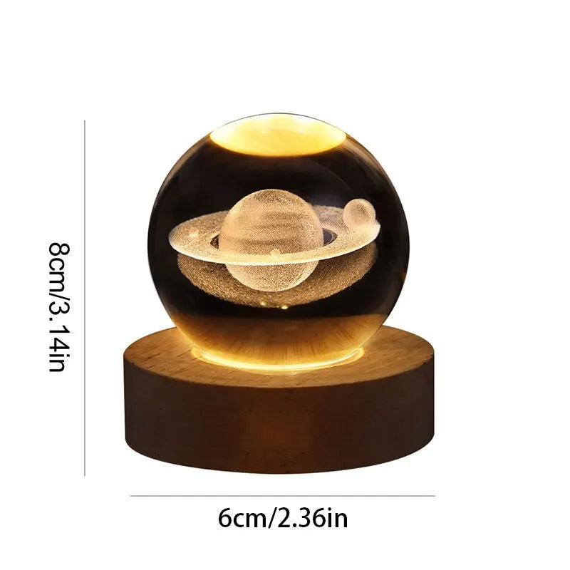 Create a Warm and Romantic Atmosphere with this Solar System Crystal Ball Night Light