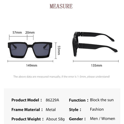 Vintage Square Fashion Glasses for Men - Luxury Retro Sunglasses that are Trending and Designed to Give a Millionaire Look