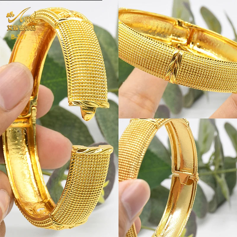 Luxury Dubai 24K Gold Color Bangles For Women