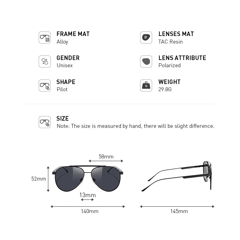 Classic Pilot Polarized Sunglasses – Model S8580