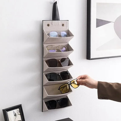 Multifunctional Glasses & Jewelry Storage Box – High-End PU Leather, Foldable & Handmade