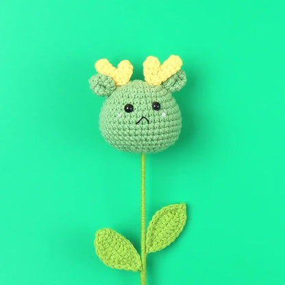 Handmade Cartoon Crochet Flower Bouquet with Rabbit Doll – Cute, Creative Gift for All Occasions
