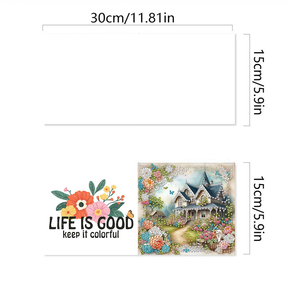 6pcs DIY 5D Diamond Art Greeting Cards – Handmade Rhinestone Embroidery Kit with Envelopes | Arts & Crafts for Birthday & Special Occasions