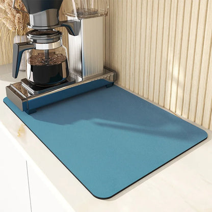 Super Absorbent Large Kitchen Mat – Quick-Dry Dish Drying &amp; Coffee Drain Pad with Non-Slip Backing