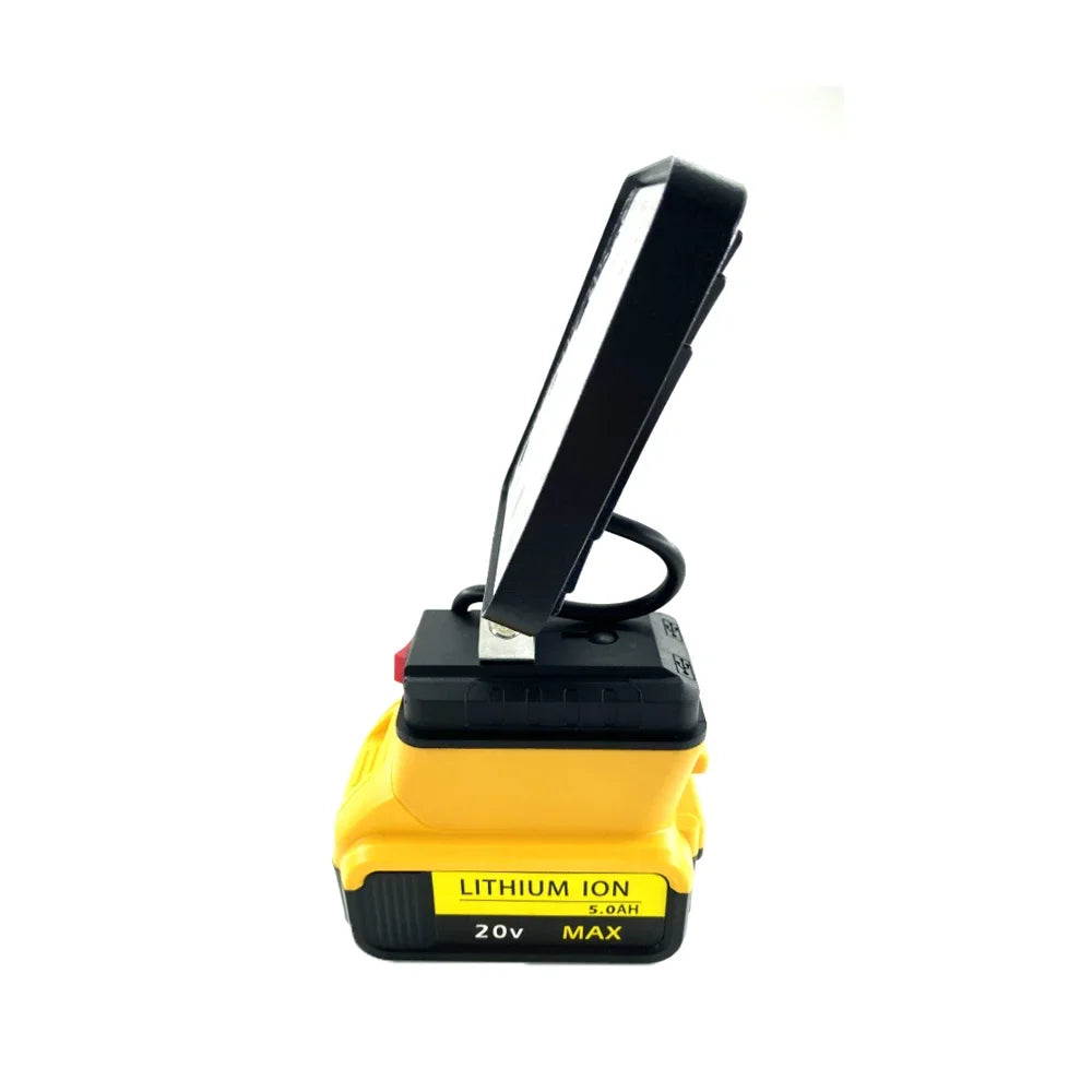 Portable 3/4 inch LED Work Light compatible with Makita, Dewalt, and Milwaukee 18V Li-ion batteries. Don't let darkness slow you down, stay illuminated.