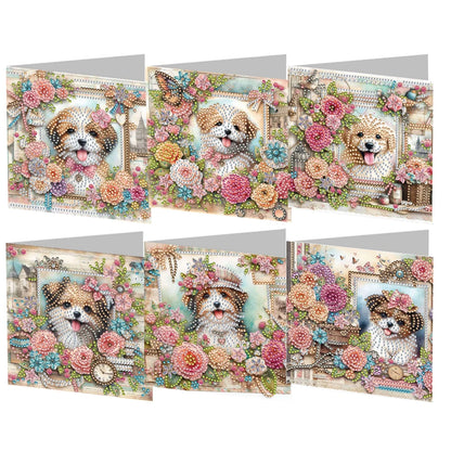6pcs DIY 5D Diamond Art Greeting Cards – Handmade Rhinestone Embroidery Kit with Envelopes | Arts & Crafts for Birthday & Special Occasions