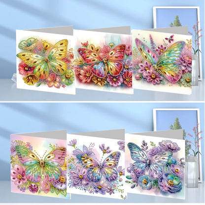 6pcs DIY 5D Diamond Art Greeting Cards – Handmade Rhinestone Embroidery Kit with Envelopes | Arts & Crafts for Birthday & Special Occasions
