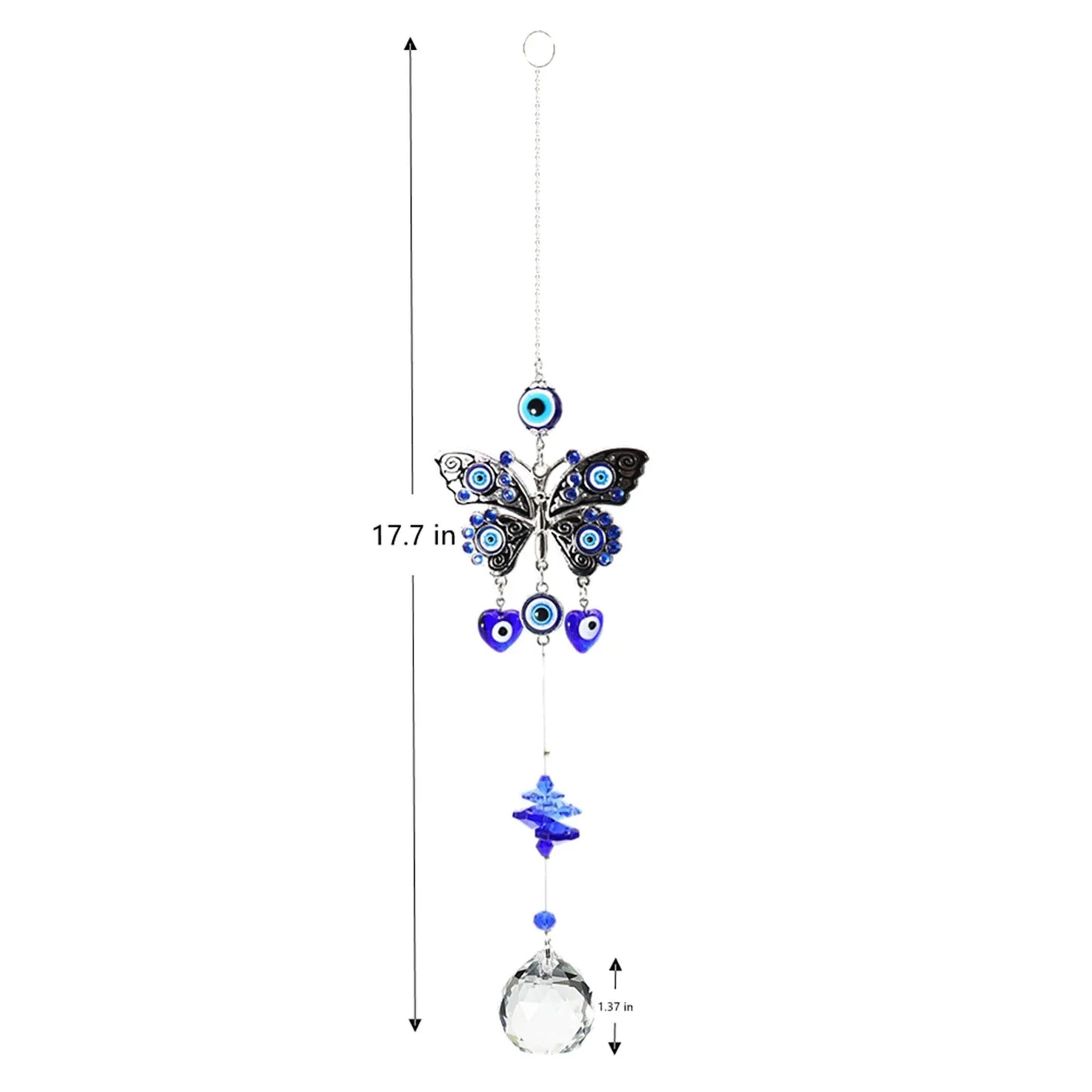 Crystal Wind Chimes – Sun & Moon Pendant Light Catcher Wall Hanging for Garden, Window, or Room Decor