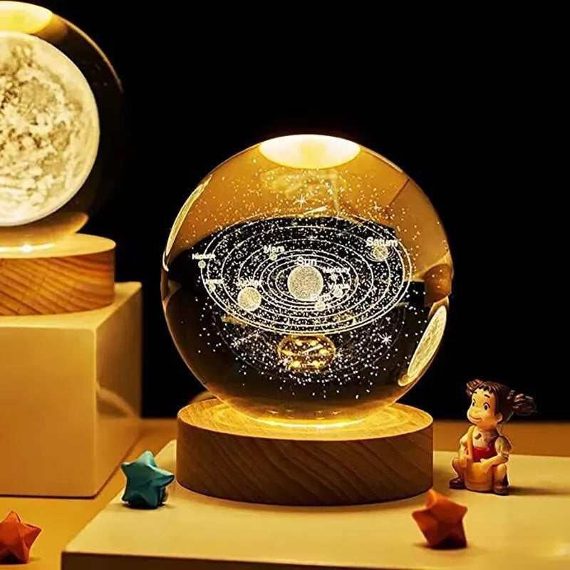 Create a Warm and Romantic Atmosphere with this Solar System Crystal Ball Night Light