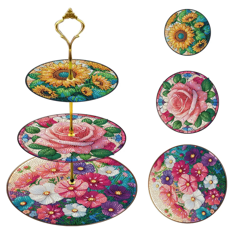 3-Tier Butterfly Organizer Rack DIY Diamond Painting Kit – Creative Crystal Display Shelf for Home & Craft Lovers