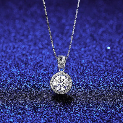 Moissanite Diamond Pendant Necklaces For Women 925 Sterling Silver Luxury Chain