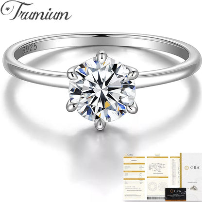 Shine Moissanite Stone Set in High-Quality s925 Silver Ring