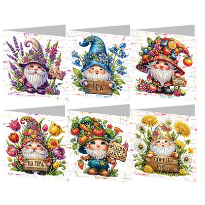 6pcs DIY 5D Diamond Art Greeting Cards – Handmade Rhinestone Embroidery Kit with Envelopes | Arts & Crafts for Birthday & Special Occasions