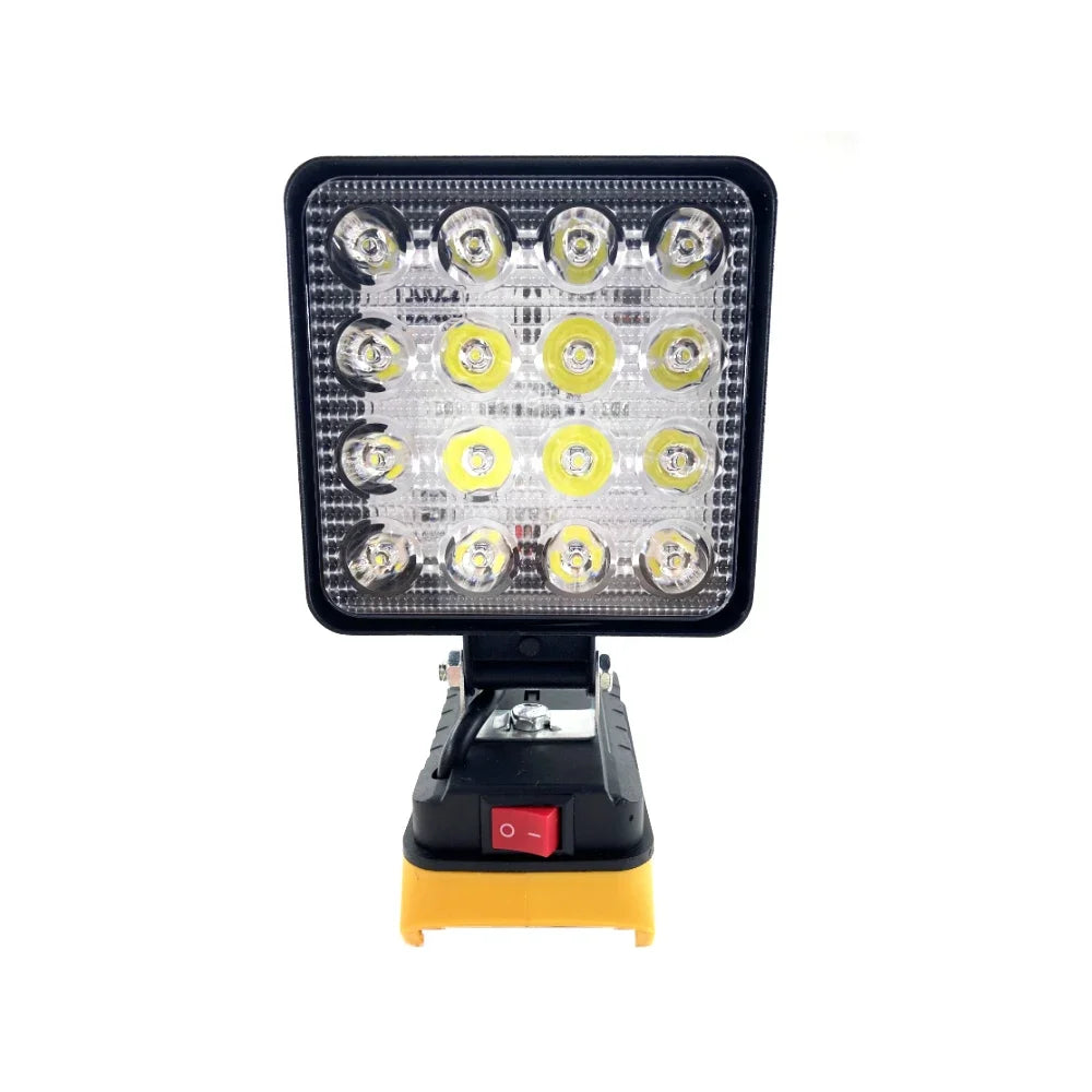 Portable 3/4 inch LED Work Light compatible with Makita, Dewalt, and Milwaukee 18V Li-ion batteries. Don't let darkness slow you down, stay illuminated.