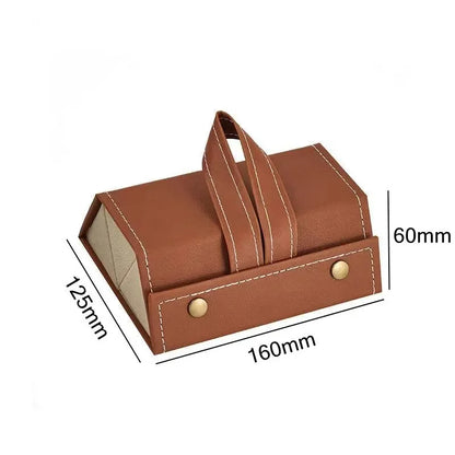 Multifunctional Glasses & Jewelry Storage Box – High-End PU Leather, Foldable & Handmade