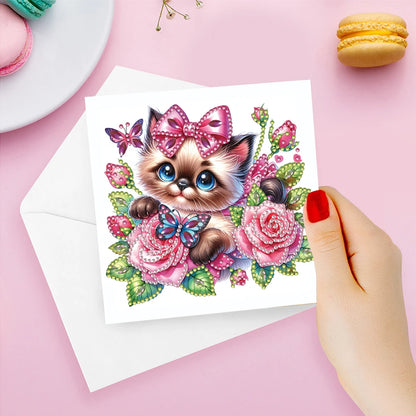6pcs DIY 5D Diamond Art Greeting Cards – Handmade Rhinestone Embroidery Kit with Envelopes | Arts & Crafts for Birthday & Special Occasions