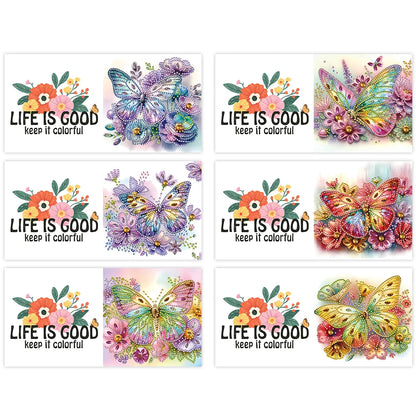 6pcs DIY 5D Diamond Art Greeting Cards – Handmade Rhinestone Embroidery Kit with Envelopes | Arts & Crafts for Birthday & Special Occasions