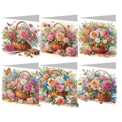 6pcs DIY 5D Diamond Art Greeting Cards – Handmade Rhinestone Embroidery Kit with Envelopes | Arts & Crafts for Birthday & Special Occasions