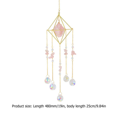 Crystal Wind Chimes – Sun & Moon Pendant Light Catcher Wall Hanging for Garden, Window, or Room Decor