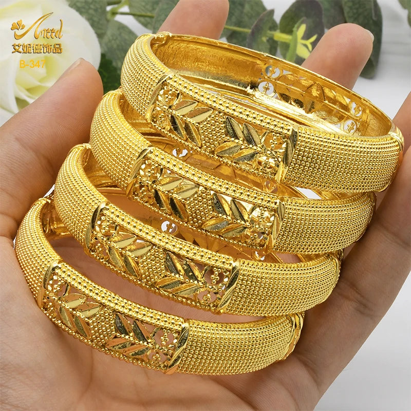 Luxury Dubai 24K Gold Color Bangles For Women