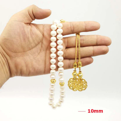 Timeless Elegance Meets Spiritual Grace – Natural Freshwater Pearl Tasbih