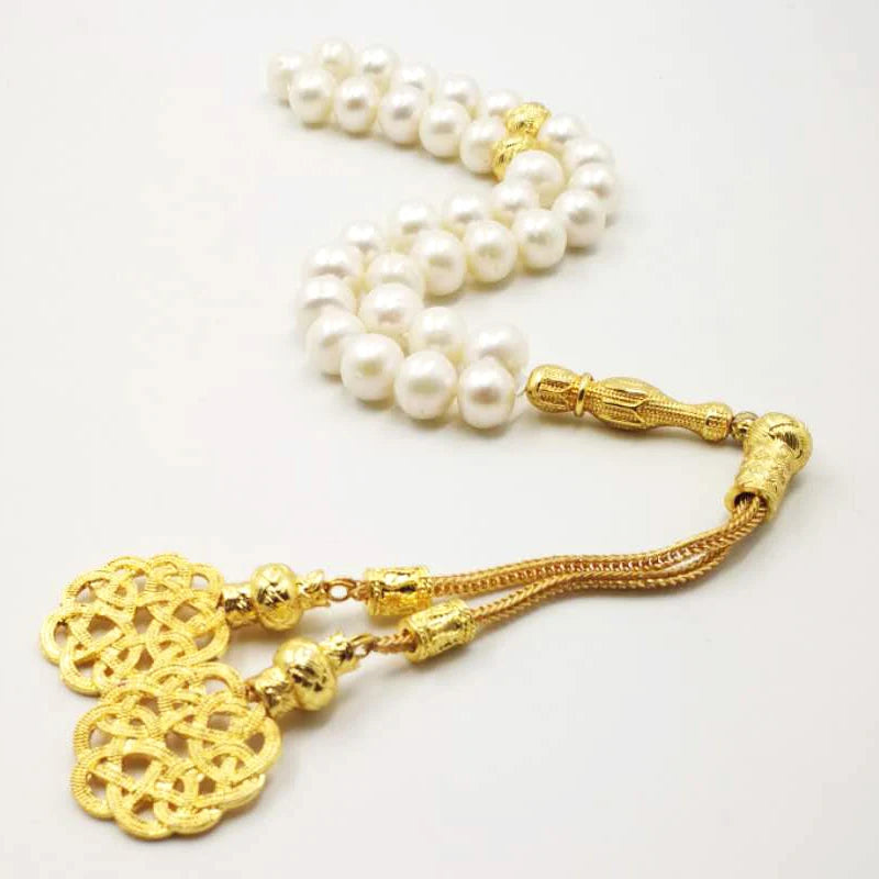 Timeless Elegance Meets Spiritual Grace – Natural Freshwater Pearl Tasbih