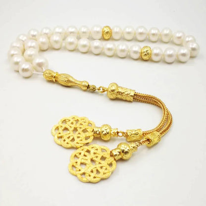 Timeless Elegance Meets Spiritual Grace – Natural Freshwater Pearl Tasbih